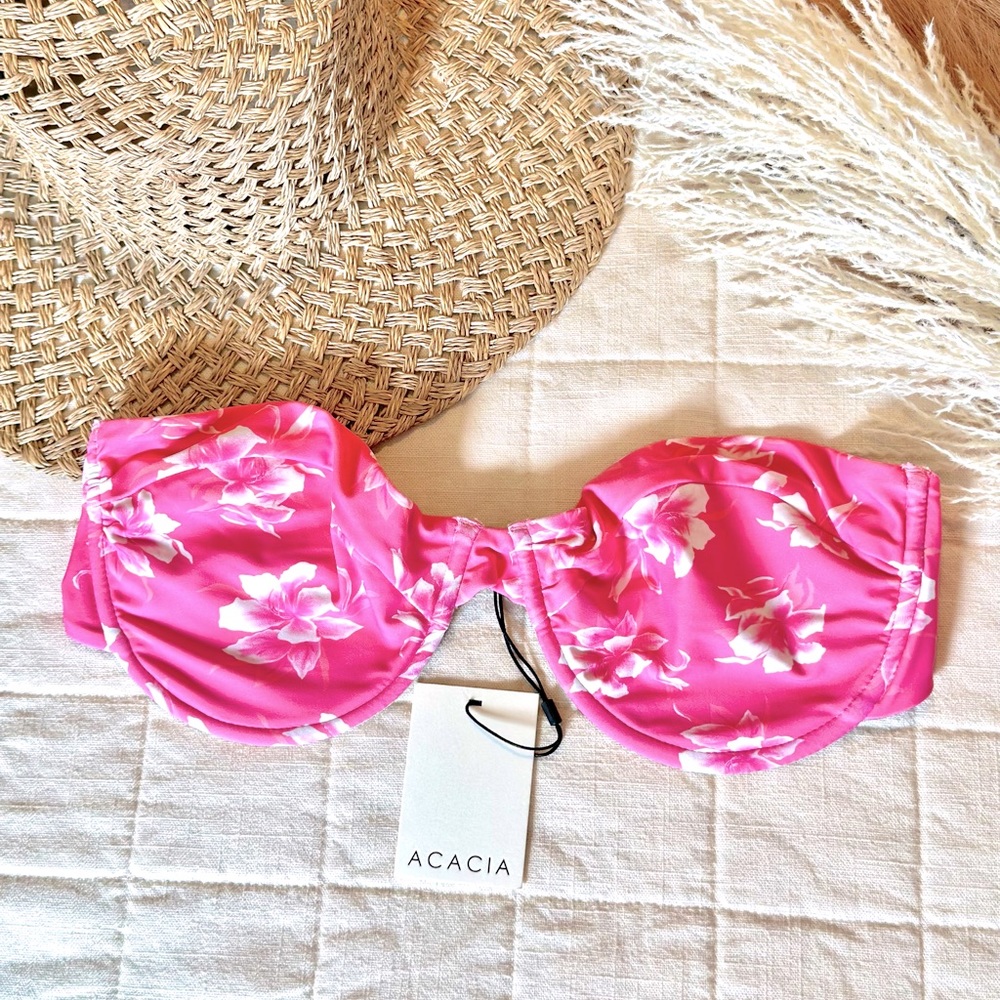 Acacia swimwear Neon vintage print top XLarge